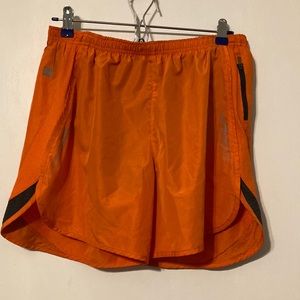 Orange running shorts
